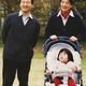Crown princess Masako with crown prince Naruhito, and their daughter princess Aiko, walking in the gardens of Togu Palace in Tokyo.
